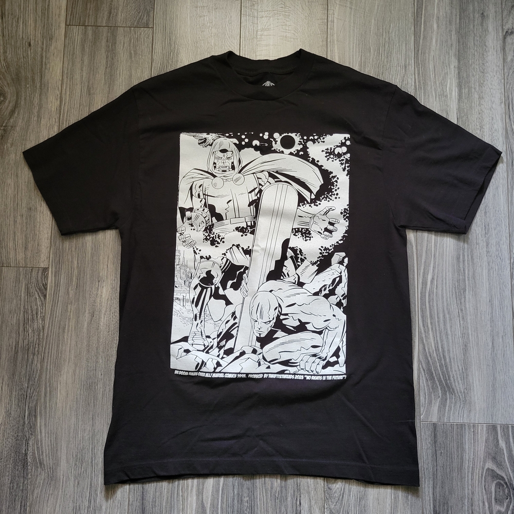 Black Graphic Tee Dr.Doom and Silver Surfer Glow In The Dark